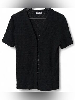 Y2K Mecca black textured knit top size M